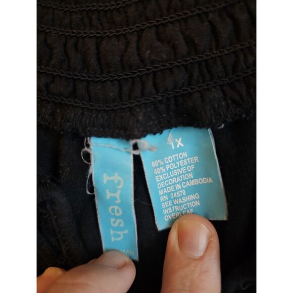 fresh produce Embroidered Floral Peasant Top Size 1x Womens Shirt - Picture 3 of 6